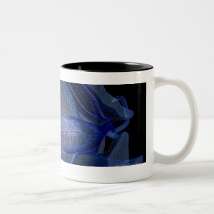 3d wireframe of the eye muscles in a socket Two-Tone coffee mug