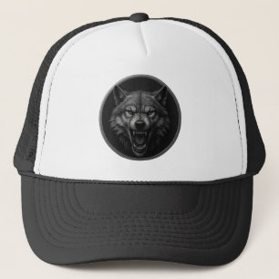 3D Wolf Head Spear Medallion Style Hat
