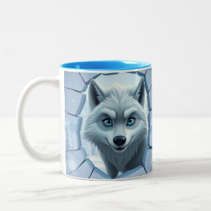 3d wolf Hole In A Wall Mug Wrap design