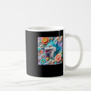 3d Wolf Sticker Coffee Mug