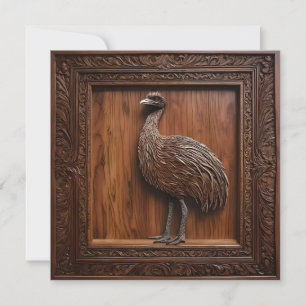 3d Wood Australian Emu Print, Invitation