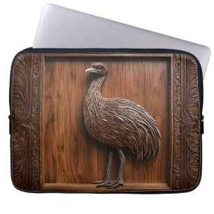 3d Wood Australian Emu Print, Laptop Sleeve