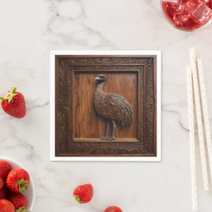 3d Wood Australian Emu Print, Napkin