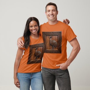 3d Wood Australian Emu Print, T-Shirt
