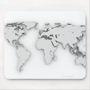 3D World map, computer generated image Mouse Mat