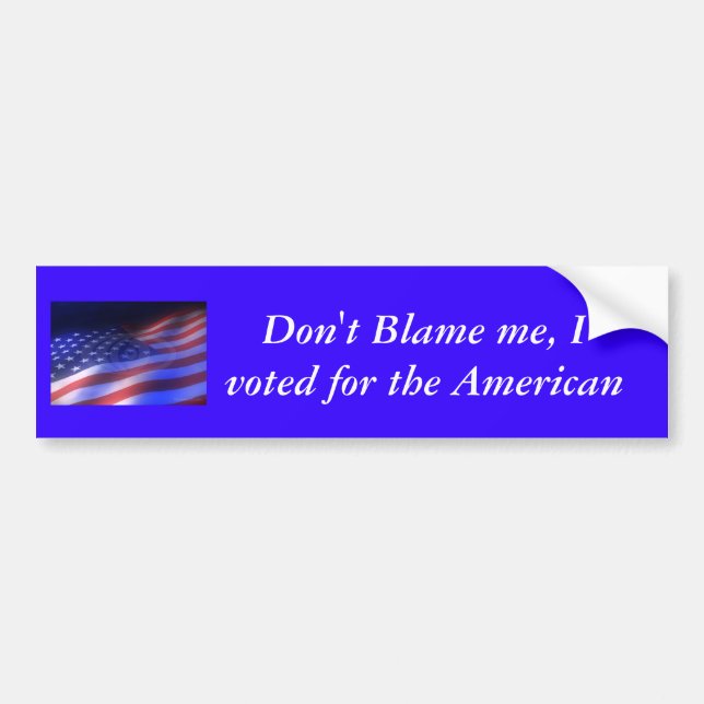 3damericanflaglooping, Don't Blame me, I voted ... Bumper Sticker (Front)
