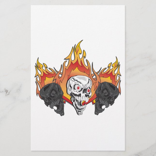 3flaming skulls copy stationery (Front)