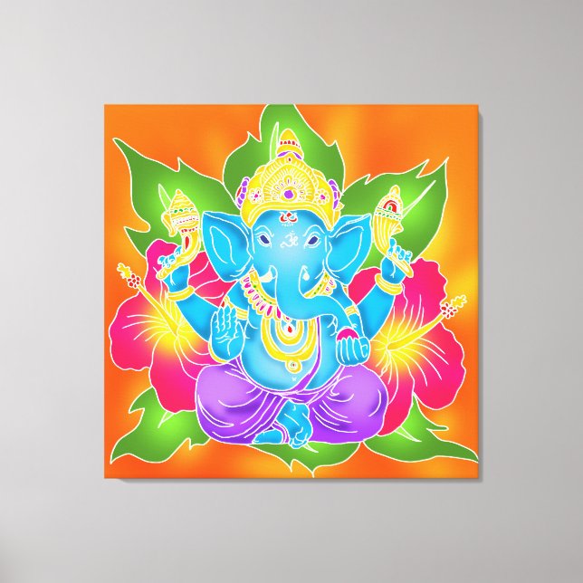 3FT x 3FT GANESH WALL GRAPHIC batik Canvas Print (Front)