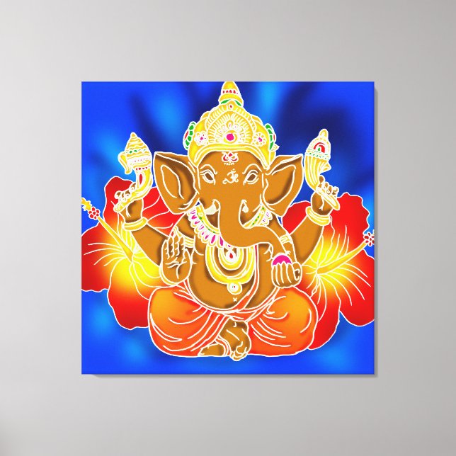 3FT x 3FT GANESH WALL GRAPHIC batik Canvas Print (Front)