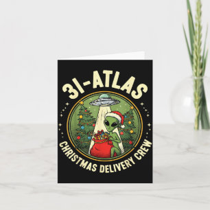 3i_atlas Christmas Delivery Crew Alien Santa Space Card