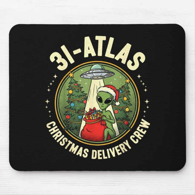3i_atlas Christmas Delivery Crew Alien Santa Space Mouse Mat (Front)