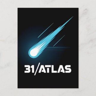 3I Atlas Glitch Style Sci Fi Retro Space Funny  Holiday Postcard