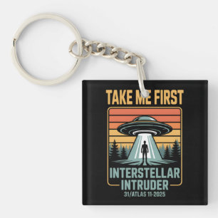 3I Atlas Glitch Style Sci Fi Retro Space Funny Key Ring