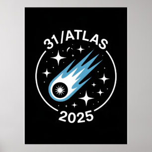 3I Atlas Glitch Style Sci Fi Retro Space Funny  Poster