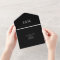 3in1 Onyx Black Text Only Wedding Invite RSVP