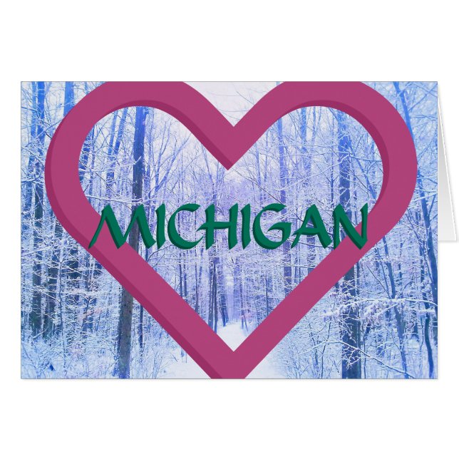 3MICHIGAN HEART WINTER WOODS (Front Horizontal)