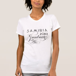 3Modern Elegant Script 2026 Graduate Name and Year T-Shirt