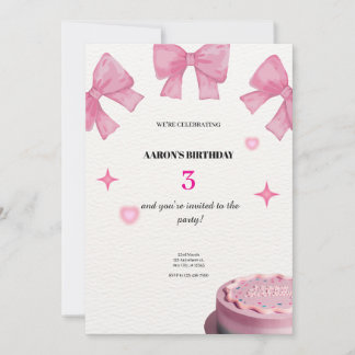 3nd Birthday Invitation – Cute & Customisable Part