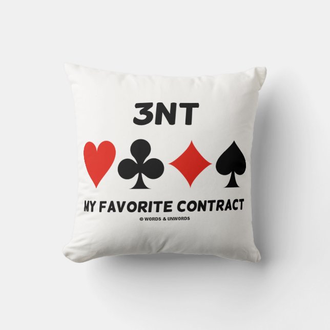 3NT My Favourite Contract (Four Card Suits) Cushion (Front)