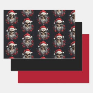 3pc. Santa Skull Wrapping Set Paper Sheet
