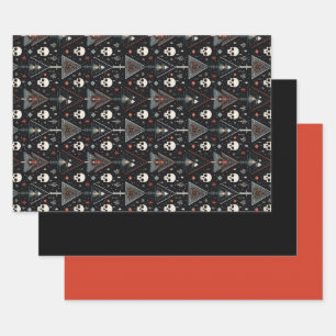 3pc. Skull Wrapping Paper