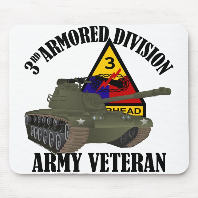 3rd AD Vet - M-48 Patton Tank Mouse Mat (Front)