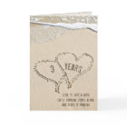 3rd Anniversary Beach Hearts Card