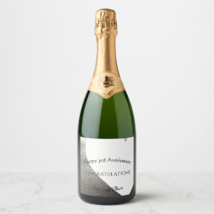 3rd Anniversary, Leather Anniversary Sparkling Wine Label