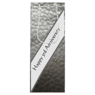 3rd Anniversary, Leather Anniversary Wine Gift Bag