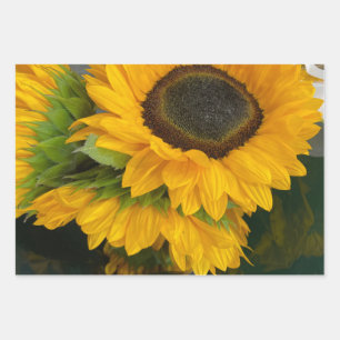 3rd Anniversary Sunflower Wrapping Paper Sheet
