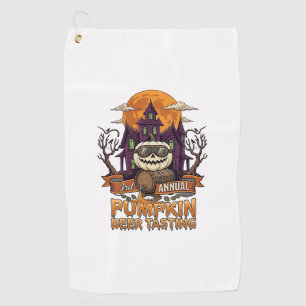 3rd Annual Pumpkin Beer Tasting Halloween Haunted Golf Towel