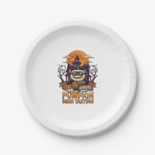3rd Annual Pumpkin Beer Tasting Halloween Haunted Paper Plate