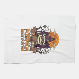 3rd Annual Pumpkin Beer Tasting Halloween Haunted Tea Towel