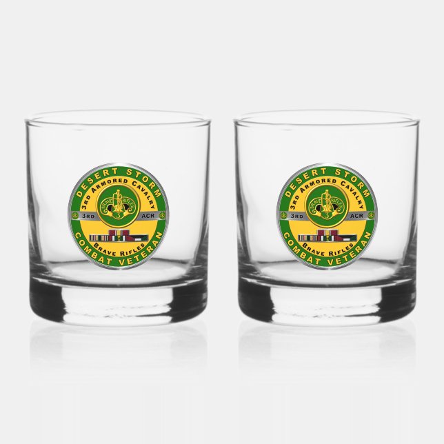 3rd Armoured Cavalry Regiment ACR Desert Storm Whiskey Glass (Front)