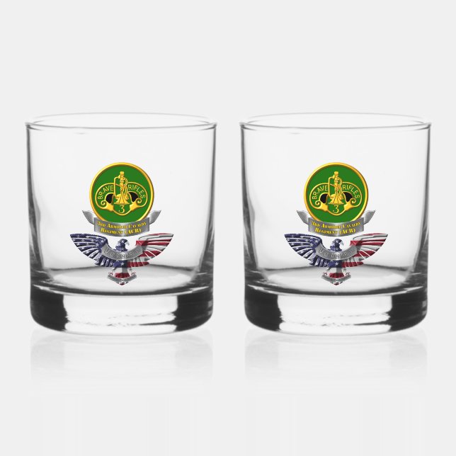 3rd Armoured Cavalry Regiment ACR Whiskey Glass (Front)