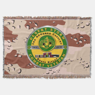 3rd Armoured Cavalry Regiment Desert Storm Veteran Throw Blanket