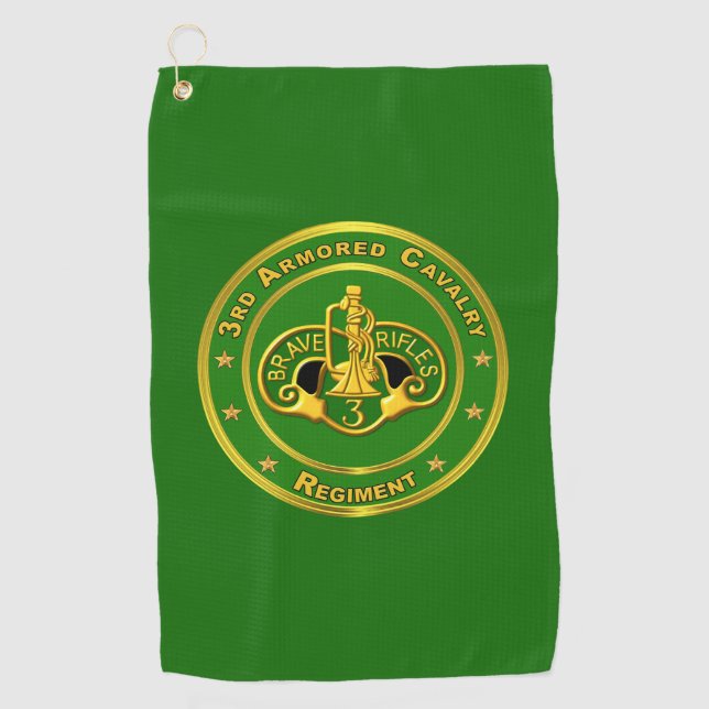 3rd Armoured Cavalry Regiment    Golf Towel (Front)