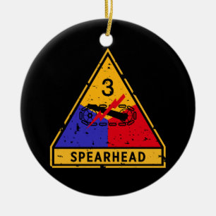 3rd Armoured Division - US Military "Grunge" Ceramic Tree Decoration