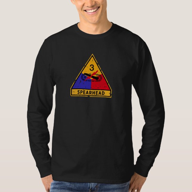 3rd Armoured Division - US Military "Grunge" Long T-Shirt (Front)