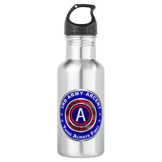 3rd Army ARCENT  710 Ml Water Bottle (Front)