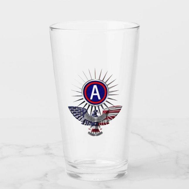 3rd Army Patch Spiked Frame Glass (Front)