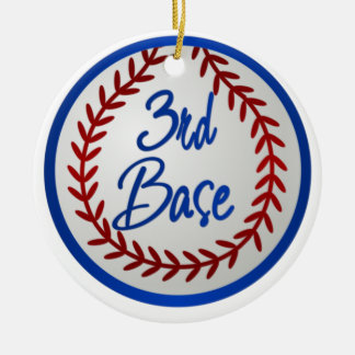 3rd Baseman and Baseball Ceramic Tree Decoration