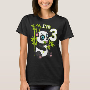 3rd Birthday 3 Years Old Party Animal Panda T-Shirt