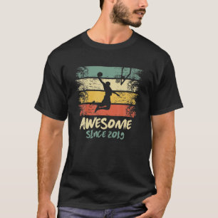 3Rd Birthday Basketball Player Awesome Since 2019 T-Shirt