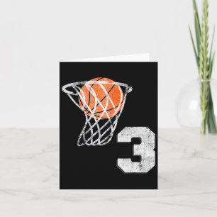 3rd Birthday Basketball Three 3 Years Old Boys Kid Card