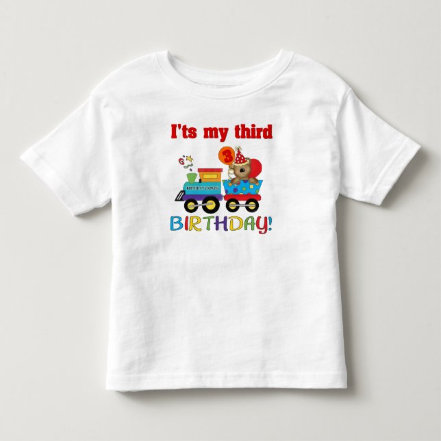 3rd birthday bear train toddler T-Shirt (Front)