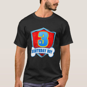 3Rd Birthday Boy 3 Years Old Patrol Dogs Lover Kid T-Shirt