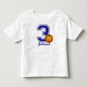 3rd Birthday boy basketball personalised Toddler T-Shirt