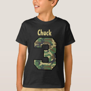 3rd Birthday Boy Camo Three Year Custom Name V07C1 T-Shirt