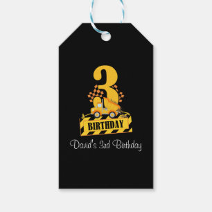 3rd Birthday Boy Construction Truck 3 Years Old  Gift Tags